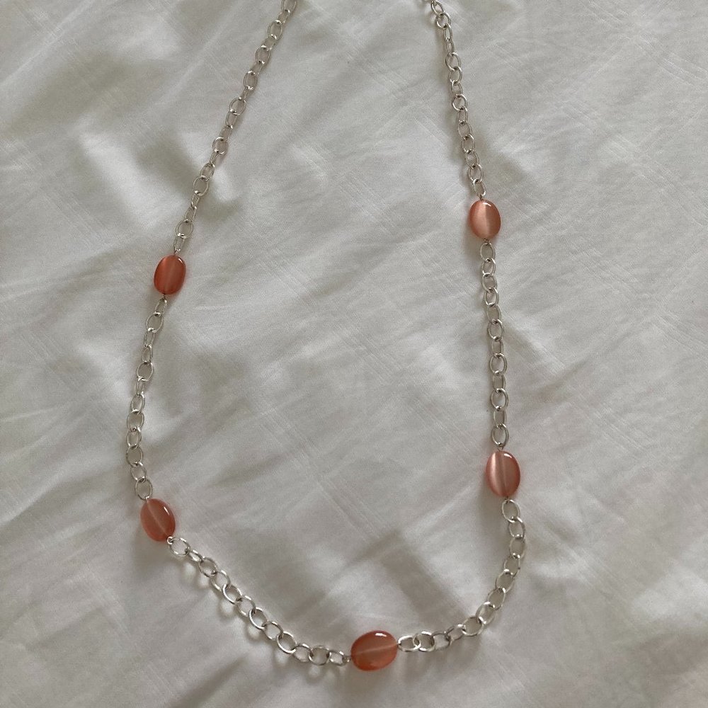 Necklace - pink and sliver